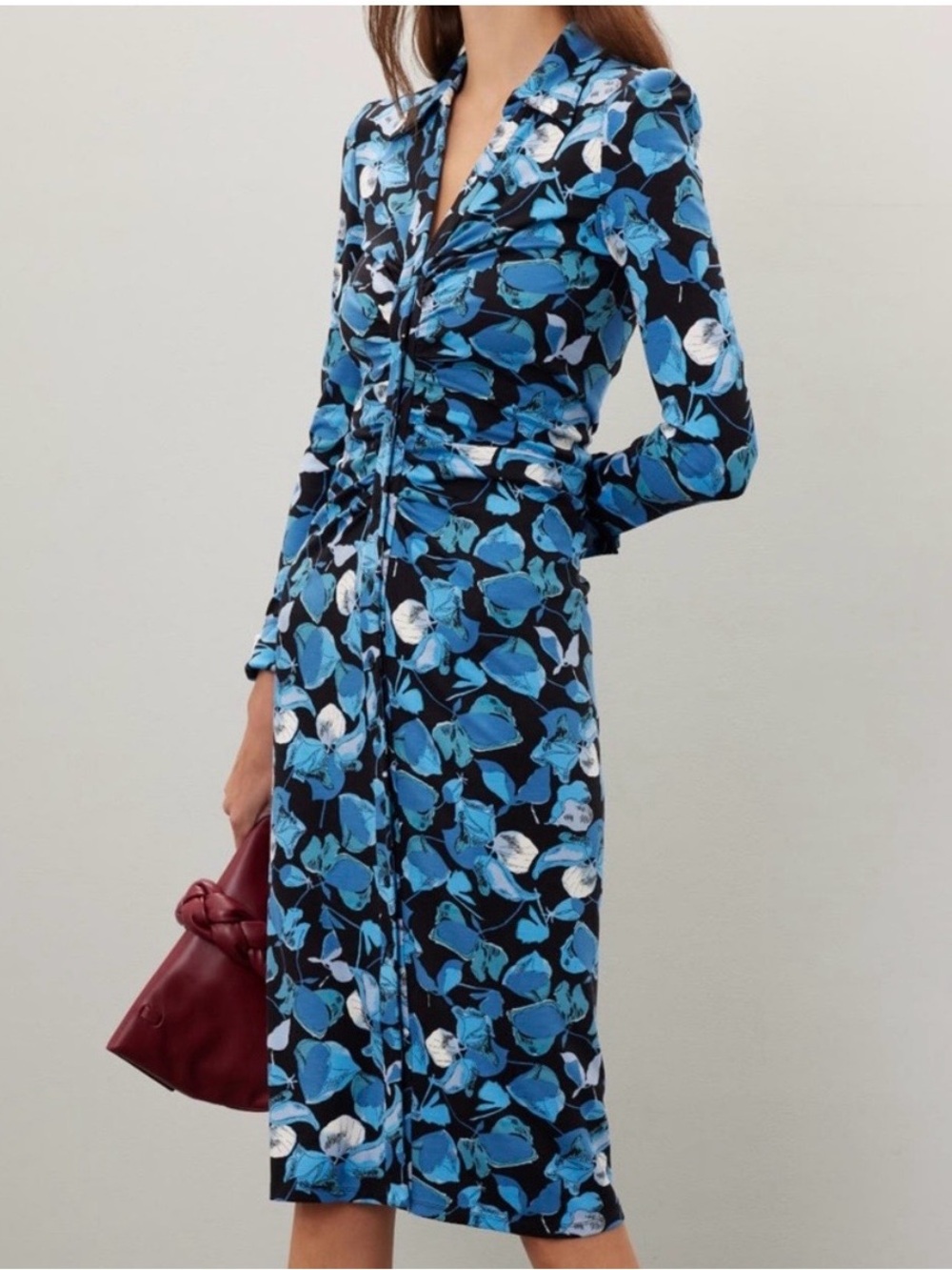 Diane Von Furstenburg Floral Twist-Front Midi Dress - Women